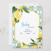 Tropisch mediterraan blauw Baby shower Kaart (Voorkant)
