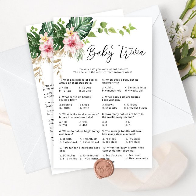 Tropisch meisje douche baby trivia baby shower spe (Creator heeft geüpload)