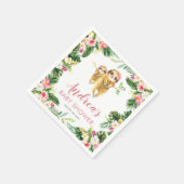 Tropisch meisje luiaard Baby shower papier servet (Hoek)