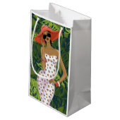 Tropisch meisje met groot rood Pet Klein Cadeauzakje (Achterkant Gekanteld)