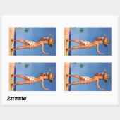 Tropisch Meisje Pin Up Rechthoekige Sticker (Vel)