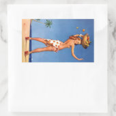 Tropisch Meisje Pin Up Rechthoekige Sticker (Tas)