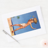 Tropisch Meisje Pin Up Rechthoekige Sticker (Envelop)