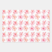 Tropisch meisje Roze Peach Hibiscus Flower Inpakpapier Vel (Voorkant 2)