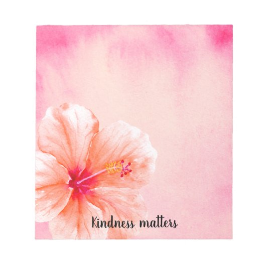 Tropisch meisje Roze Peach Hibiscus Flower Notitieblok (Voorkant)