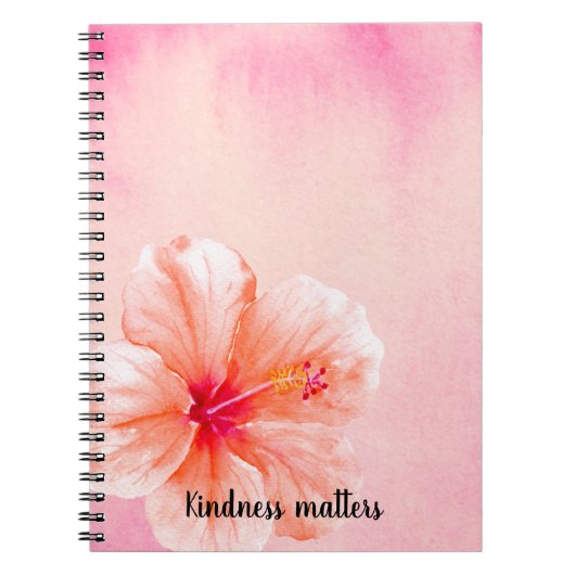 Tropisch meisje Roze Peach Hibiscus Flower Notitieboek (Voorkant)
