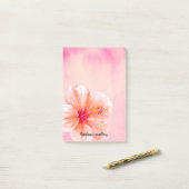 Tropisch meisje Roze Peach Hibiscus Flower Post-it® Notes (Op bureau)