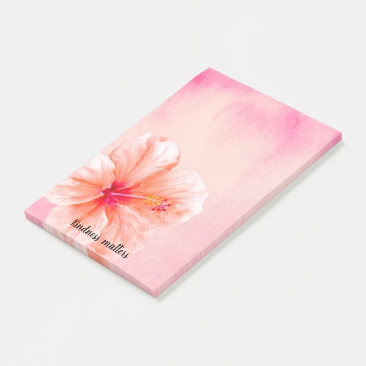 Tropisch meisje Roze Peach Hibiscus Flower Post-it® Notes (Schuin)