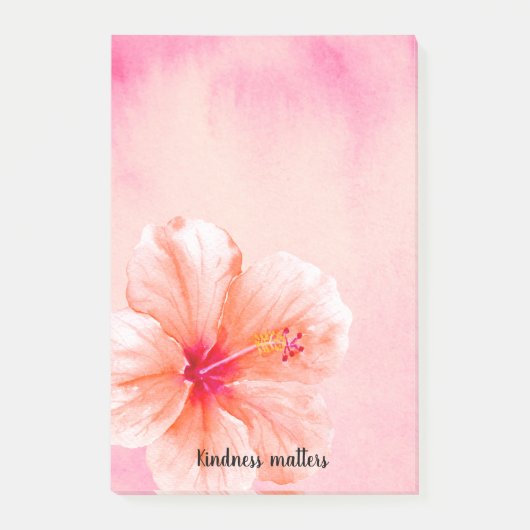Tropisch meisje Roze Peach Hibiscus Flower Post-it® Notes (Voorkant)