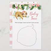 Tropisch Meisje Sloth Baby shower Baby Gezicht Kaa (Voorkant / Achterkant)