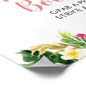 Tropisch Meisje Sloth Baby shower Foto Booth teken Poster (Hoek)