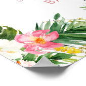 Tropisch Meisje Sloth Baby shower Welkomstbord Poster (Hoek)