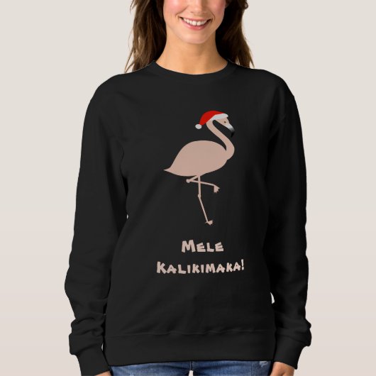 Tropisch Mele Kalikimaka Flamingo Santa Trui (Voorkant)