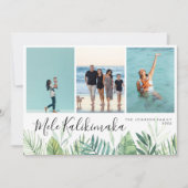 Tropisch Mele Kalikimaka kerstfoto Collage Feestdagenkaart (Voorkant)