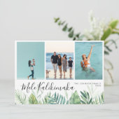 Tropisch Mele Kalikimaka kerstfoto Collage Feestdagenkaart (Staand voorkant)