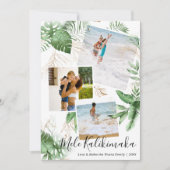 Tropisch Mele Kalikimaka kerstfoto Collage Feestdagenkaart (Voorkant)