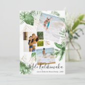 Tropisch Mele Kalikimaka kerstfoto Collage Feestdagenkaart (Staand voorkant)