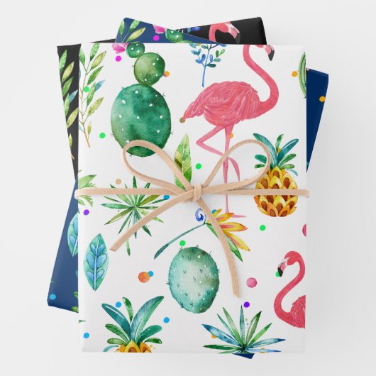 Tropisch Melody Pattern vogels & bloemen Inpakpapier Vel (In situ)
