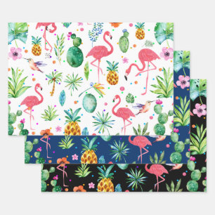 Tropisch Melody Pattern vogels & bloemen Inpakpapier Vel