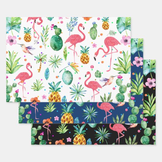 Tropisch Melody Pattern vogels & bloemen Inpakpapier Vel (Set)
