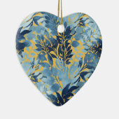 Tropisch metallisch blauw gele-olievloeistof keramisch ornament (Rechts)