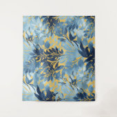 Tropisch metallisch blauw gele-olievloeistof wandkleed (Voorkant)