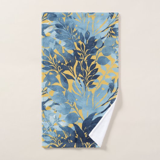 Tropisch metallisch blauw gele-olievloeistofontwer bad handdoek (Handdoek)