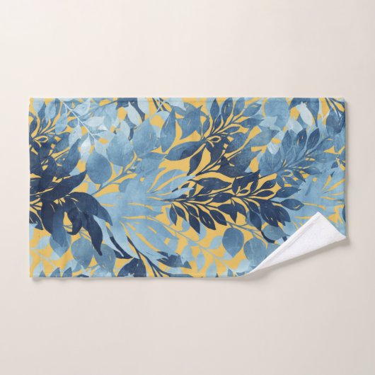 Tropisch metallisch blauw gele-olievloeistofontwer bad handdoek (Handdoek)