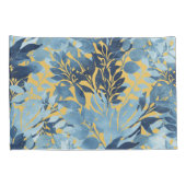 Tropisch metallisch blauw gele-olievloeistofontwer kussensloop (Achterkant-Rechts)