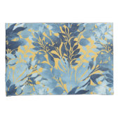 Tropisch metallisch blauw gele-olievloeistofontwer kussensloop (Voorkant-Rechts)