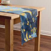 Tropisch metallisch blauw gele-olievloeistofontwer medium tafelloper (Voorbeeld)