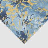 Tropisch metallisch blauw gele-olievloeistofontwer tissuepapier (Detail)