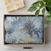 Tropisch metallisch blauw gele-olievloeistofontwer tissuepapier (Geschenk)