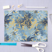 Tropisch metallisch blauw gele-olievloeistofontwer tissuepapier (Craft)