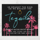 Tropisch Miami Bachelorette-weekend Likeurfles Etiket (Enkel label)