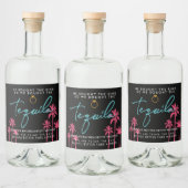 Tropisch Miami vrijgezellenweekend Likeurfles Etiket (Flessen)