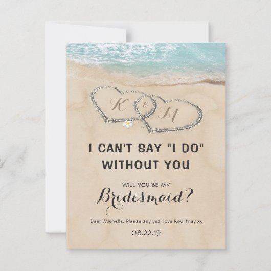 Tropisch, mijn Bridesmaid. | Beach Destination Kaart (Voorkant)