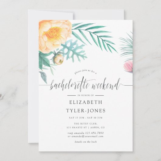 Tropisch Mint Bachelorette Weekend Itinerary Kaart (Voorkant)