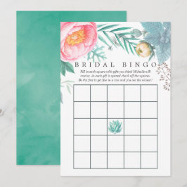 Tropisch Mint Floral Summer Vrijgezellenfeest Bing Kaart