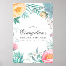 Tropisch Mint Floral Summer Vrijgezellenfeest Welk