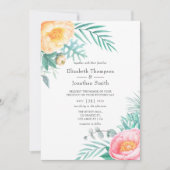 Tropisch Mint Floral Summer Wedding Kaart (Voorkant)