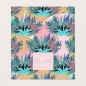 Tropisch Mint Foliage Modern Roze Ontwerp Visitekaartje (Buitenkant ongevouwen)