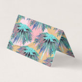 Tropisch Mint Foliage Modern Roze Ontwerp Visitekaartje (Achterkant)