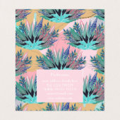 Tropisch Mint Foliage Modern Roze Ontwerp Visitekaartje (Binnenkant ongevouwen)