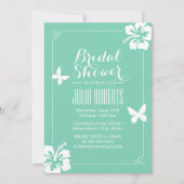 Tropisch Mint Green Hibiscus Flowers Vrijgezellenf Kaart (Voorkant)