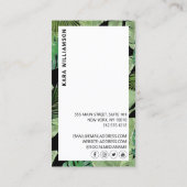 Tropisch Modern Boutique Salon Designer Black Visitekaartje (Achterkant)