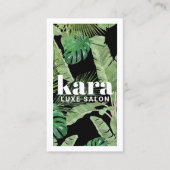 Tropisch Modern Boutique Salon Designer Black Visitekaartje (Voorkant)