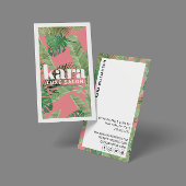 Tropisch Modern Boutique Salon Designer Roze Visitekaartje