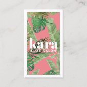 Tropisch Modern Boutique Salon Designer Roze Visitekaartje (Voorkant)