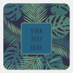 Tropisch modern donker palmblad hedendaags vierkante sticker